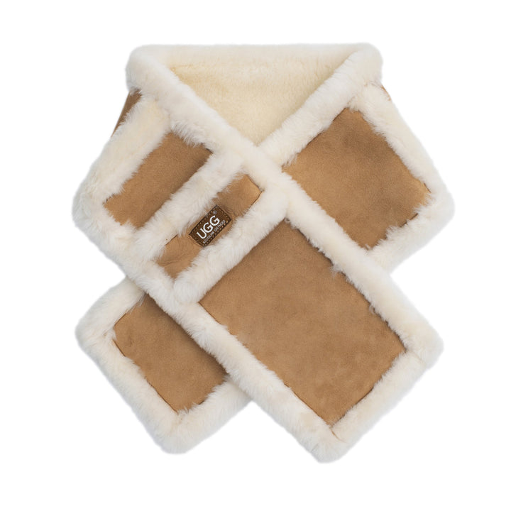 最終値下げ完売品UGG FLUFF REV SCARF チェスナット OS UGG Luxury Sheepskin Scarf