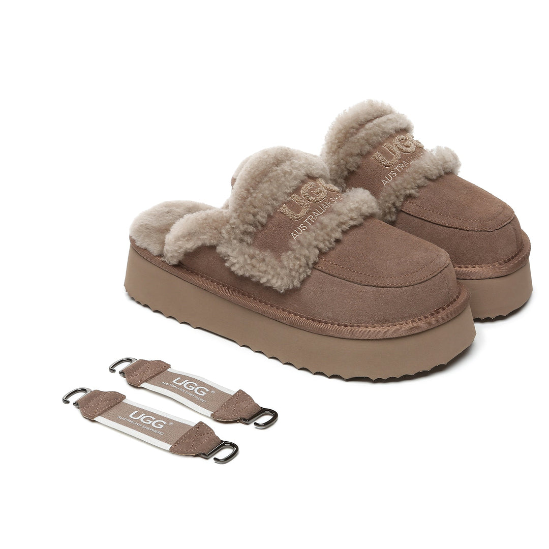 ライリー UGG プラットフォーム スリングバック スリッパ