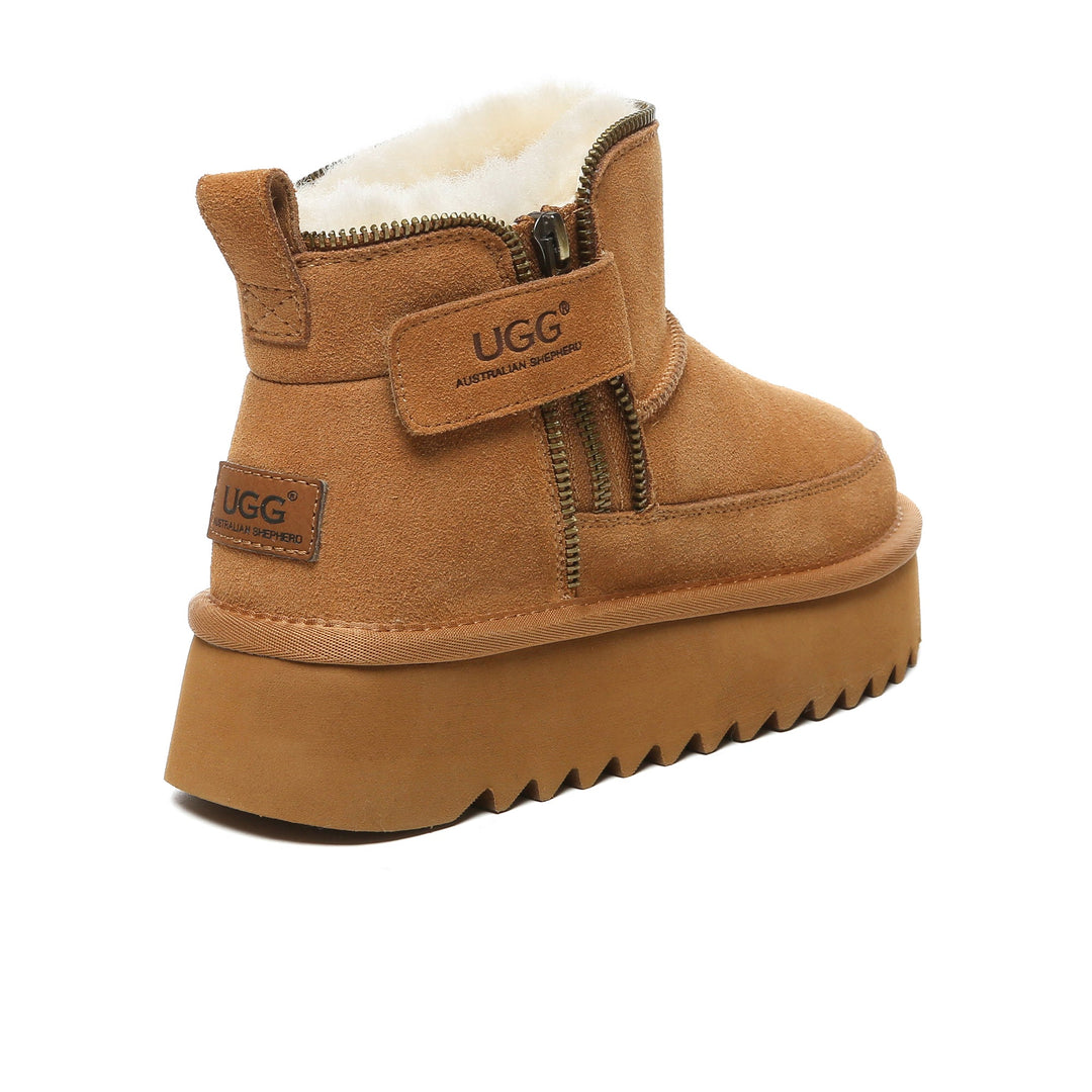 UGG-Plateaustiefel mit Reißverschluss am Knöchel