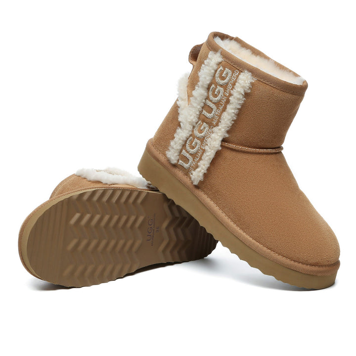 UGG ブラウン ブーティ 22cm Shearling Wool Side Mini UGG Boots | UGG Online